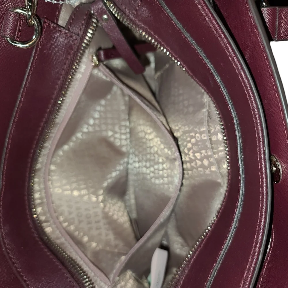 KATE SPADE NWOT Laurel Way Reese Wine 3 compartment Crossbody Purse